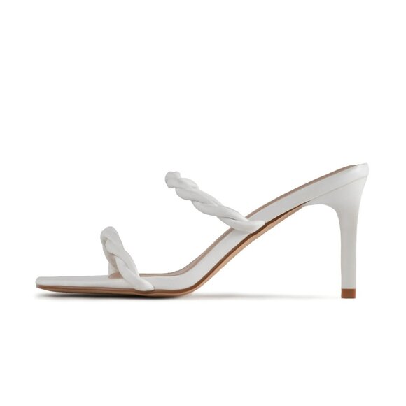 RAID Sameera Heeled Mule Sandals Slip-On in White - Picture 1 of 7